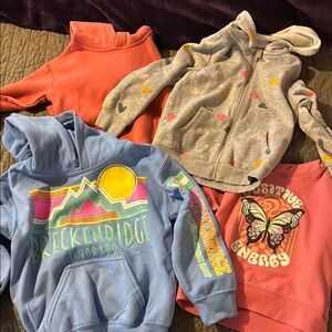 Set of four girls jacket and hooded sweatshirts (size 5T and XS)